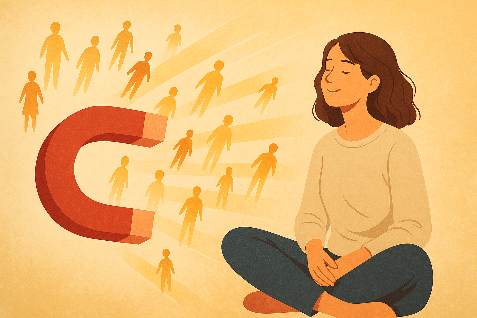 Illustration: Menschen werden magnetisch angezogen
